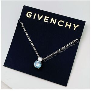 GIVENCHY SILVER NECKLACE with LIGHT BLUE STONE